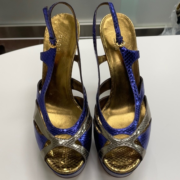 Gucci double platform snake skin sandals - Picture 4 of 4